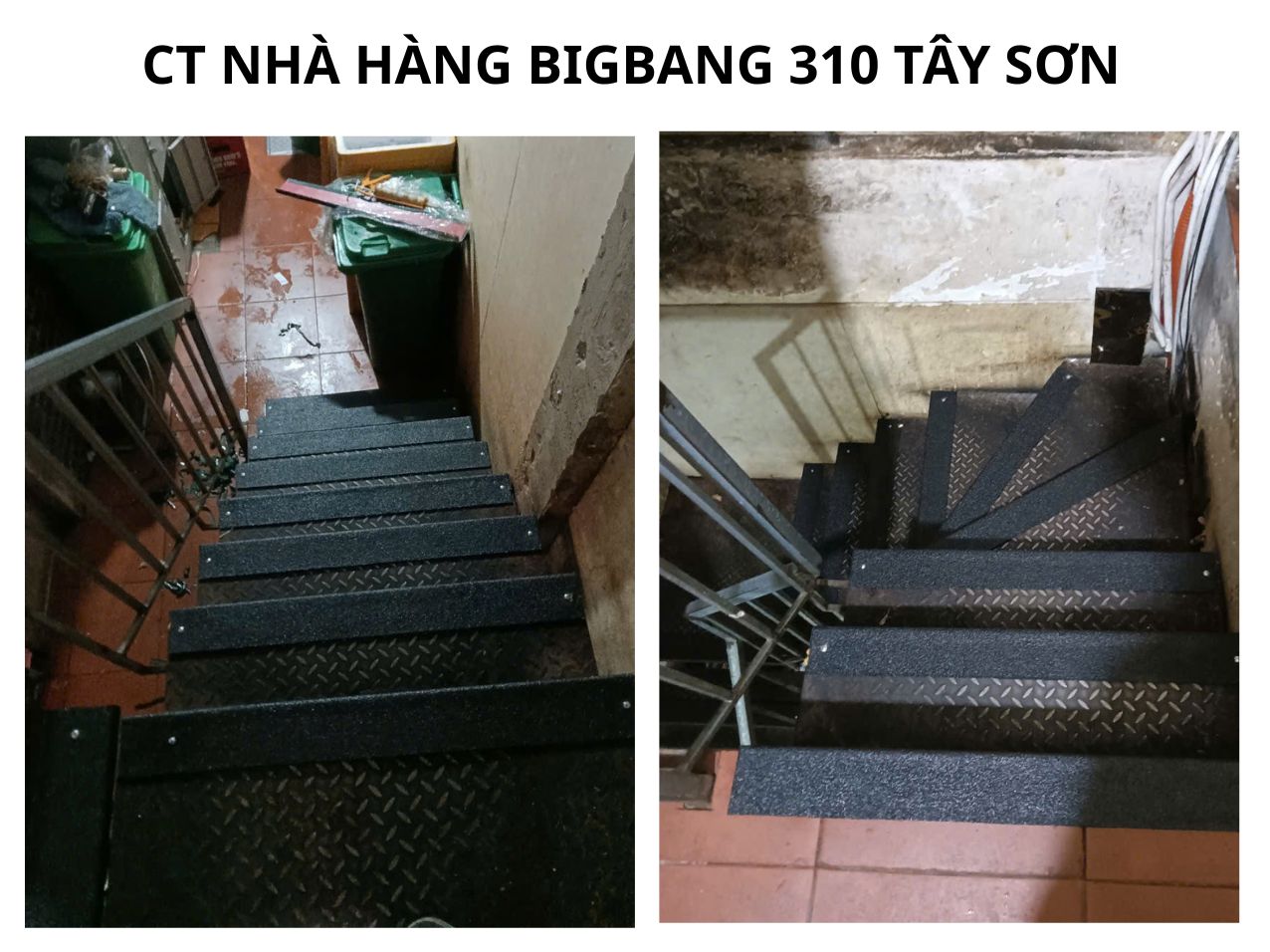 Nhà hàng BIGBAG Hà Nội sử dụng miếng dán chống trượt cầu thang